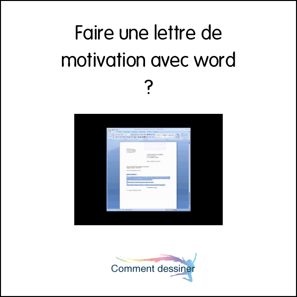 Faire une lettre de motivation avec word